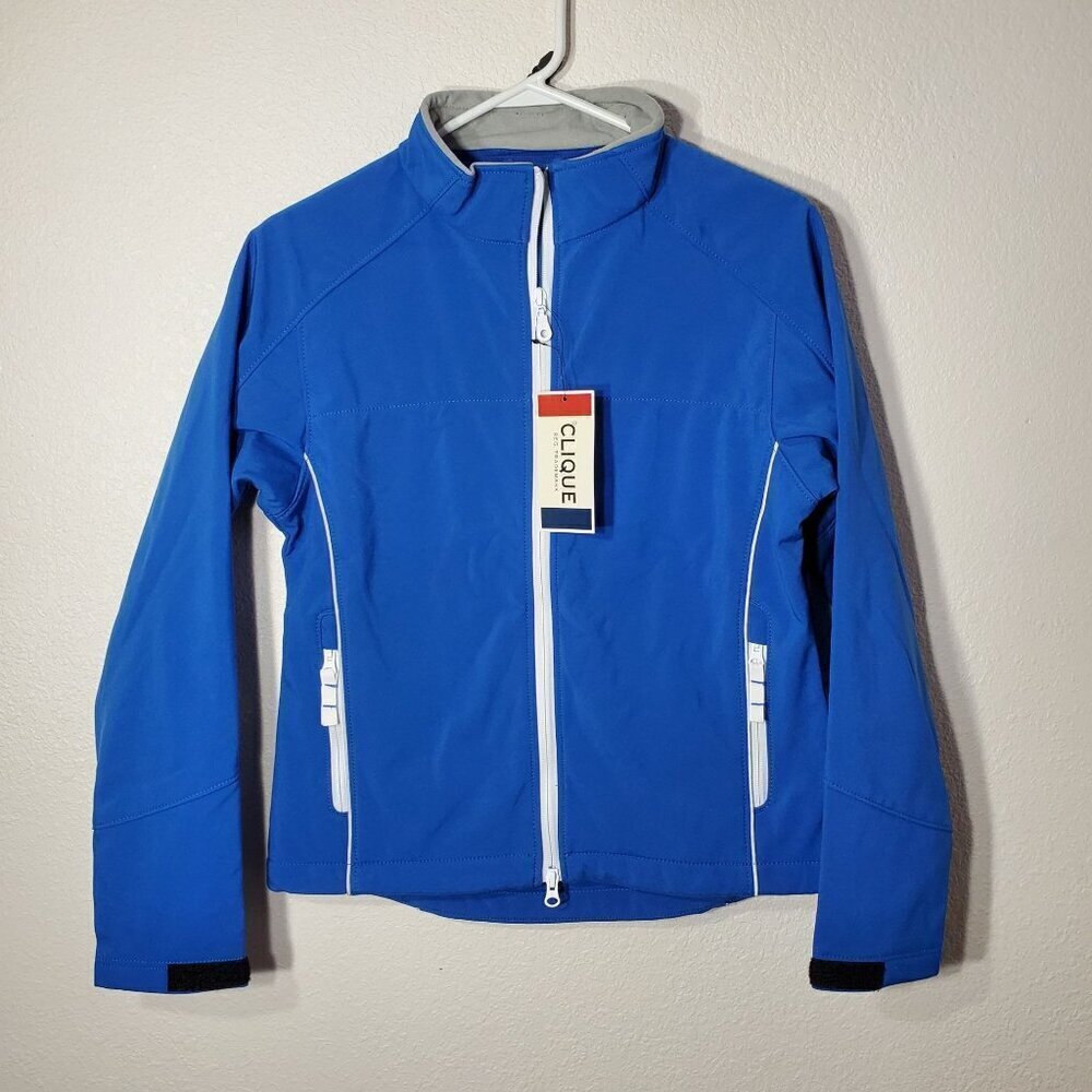 NWT Clique Womens Soft Shell Blue Jacket Size Small